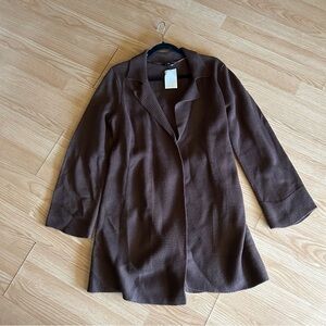 NWT H&M Brown Belted Wrap Jacket Coat Medium